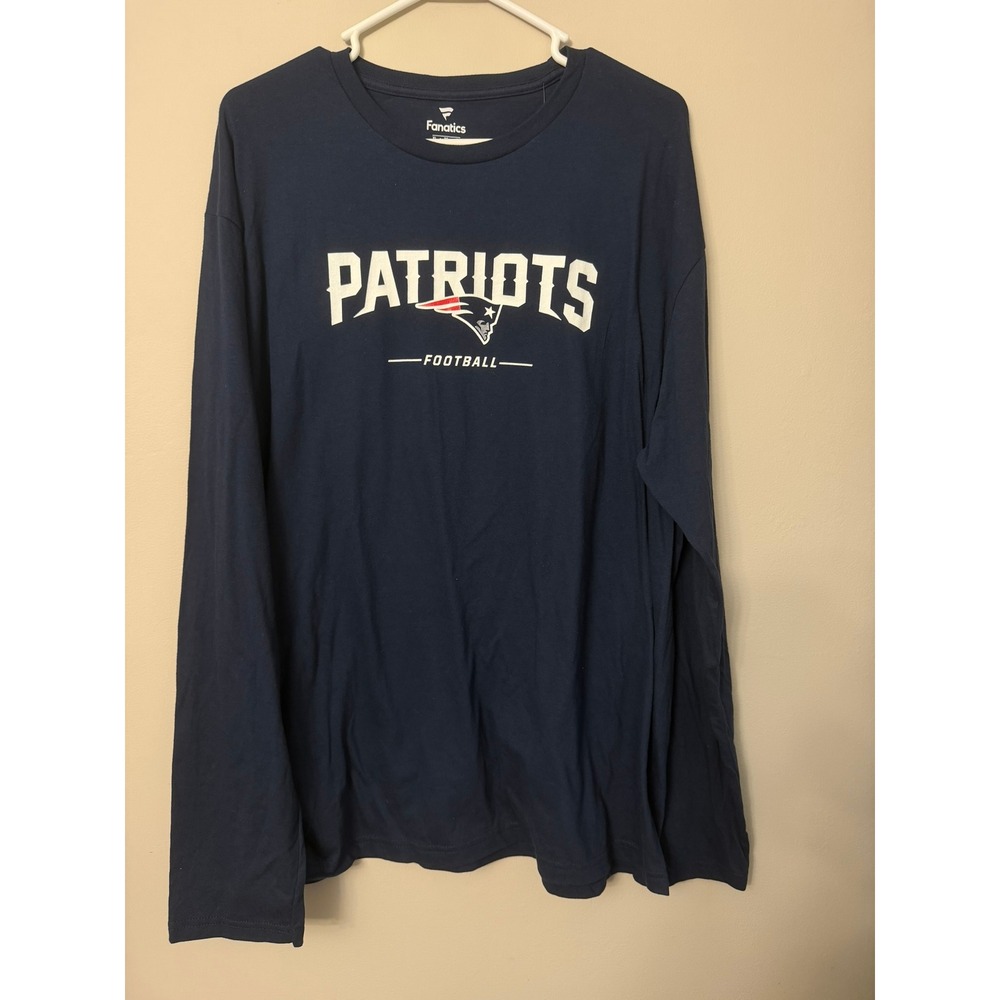 Fanatics Patriots Long Sleeve Shirt Mens XL Navy Blue NFL Football NWT
